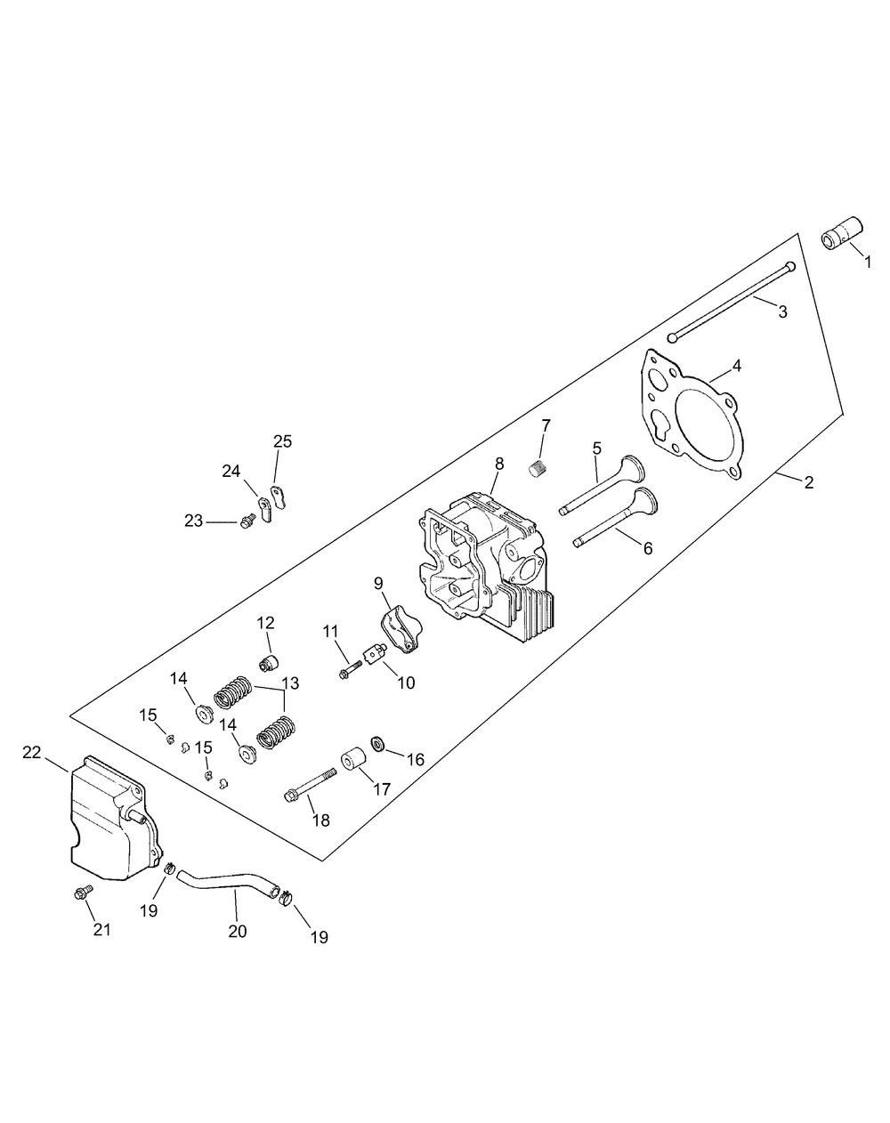 Command Engine - Cylinder Head And Valves Diagram and Parts List for LT1040 13AX10CG709-13AX10CG710-13BX10CG710 Cub Cadet Lawn Tractor